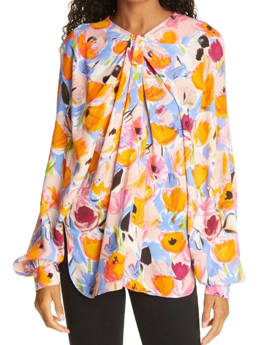 Rachel Comey Multi-Color Soon Floral Long Sleeve Top Size 2 Blouse Luxury